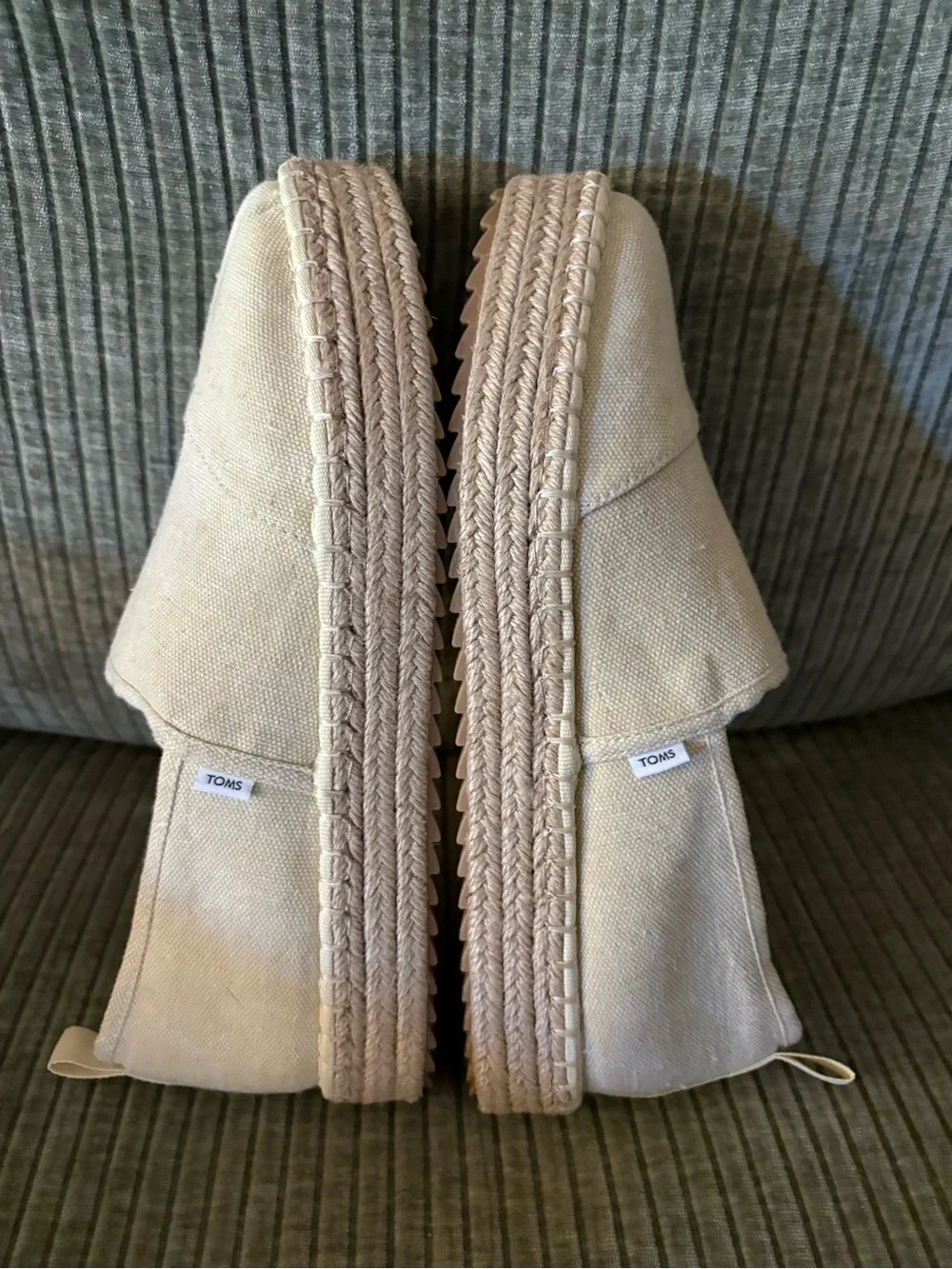 Tom’s Canvas Espadrille Slip-On Women's Shoe - Beige Sz: 10